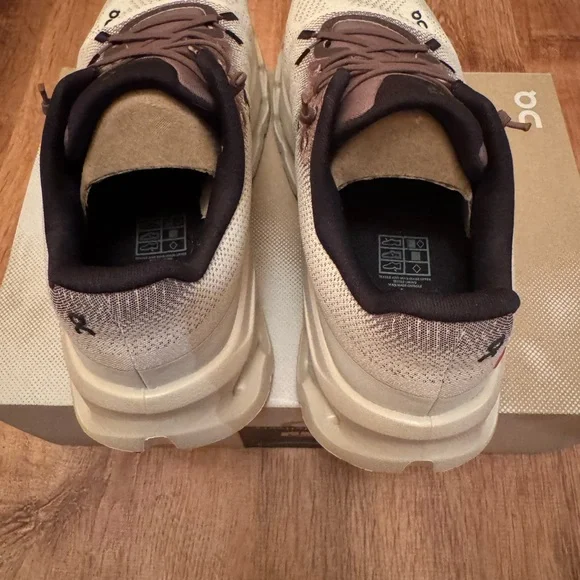 On Running Cream and Brown Cloudtilt Athletic Shoes - Picture 4 of 9